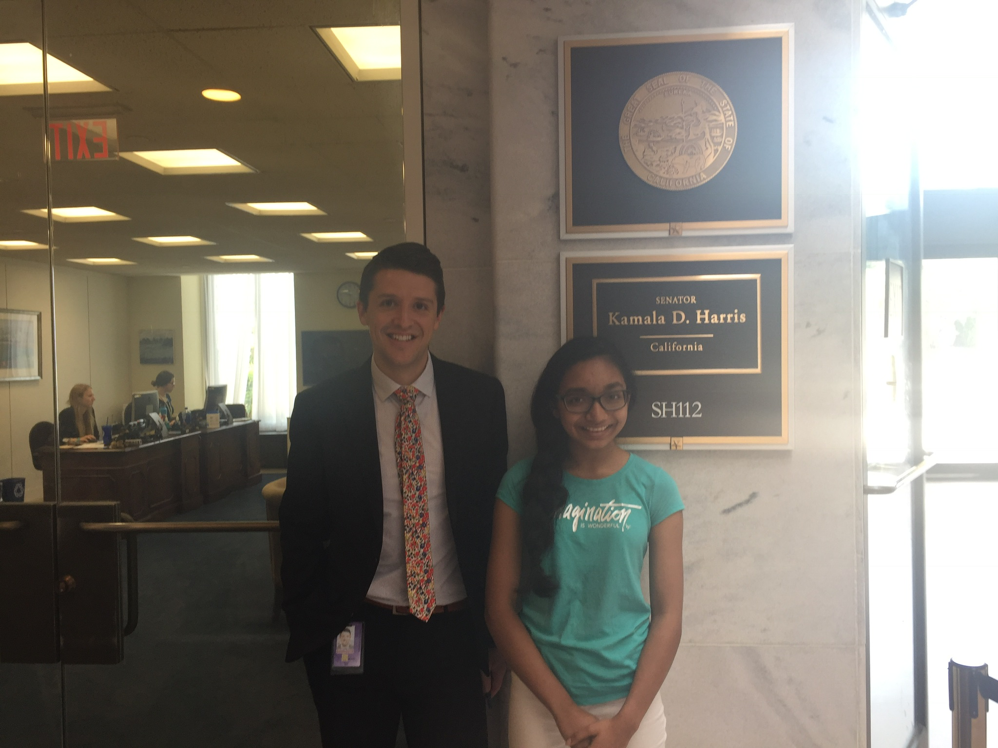 I am visiting a U.S. Senate office on Capitol Hill while representing gifted youth from New Jersey